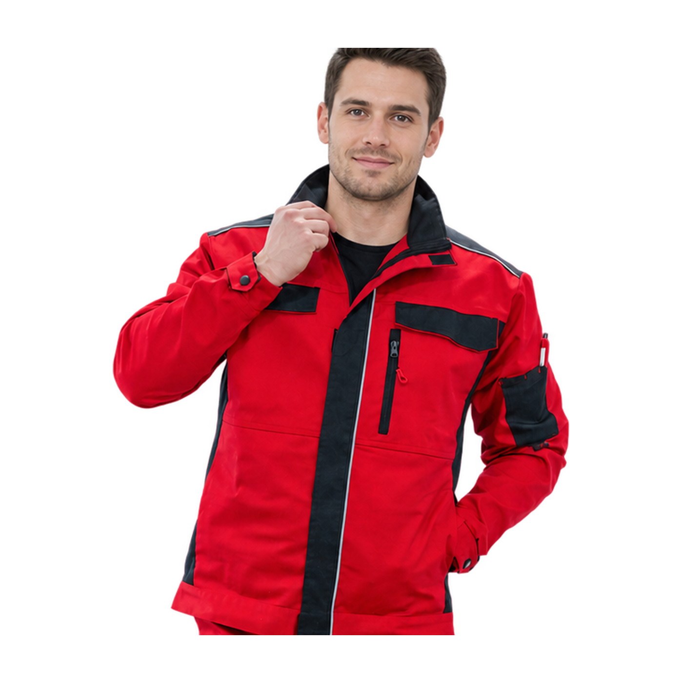 DYNAMIC STRETCH Safety1st Arbeitsjacke, rot/schwarz 2