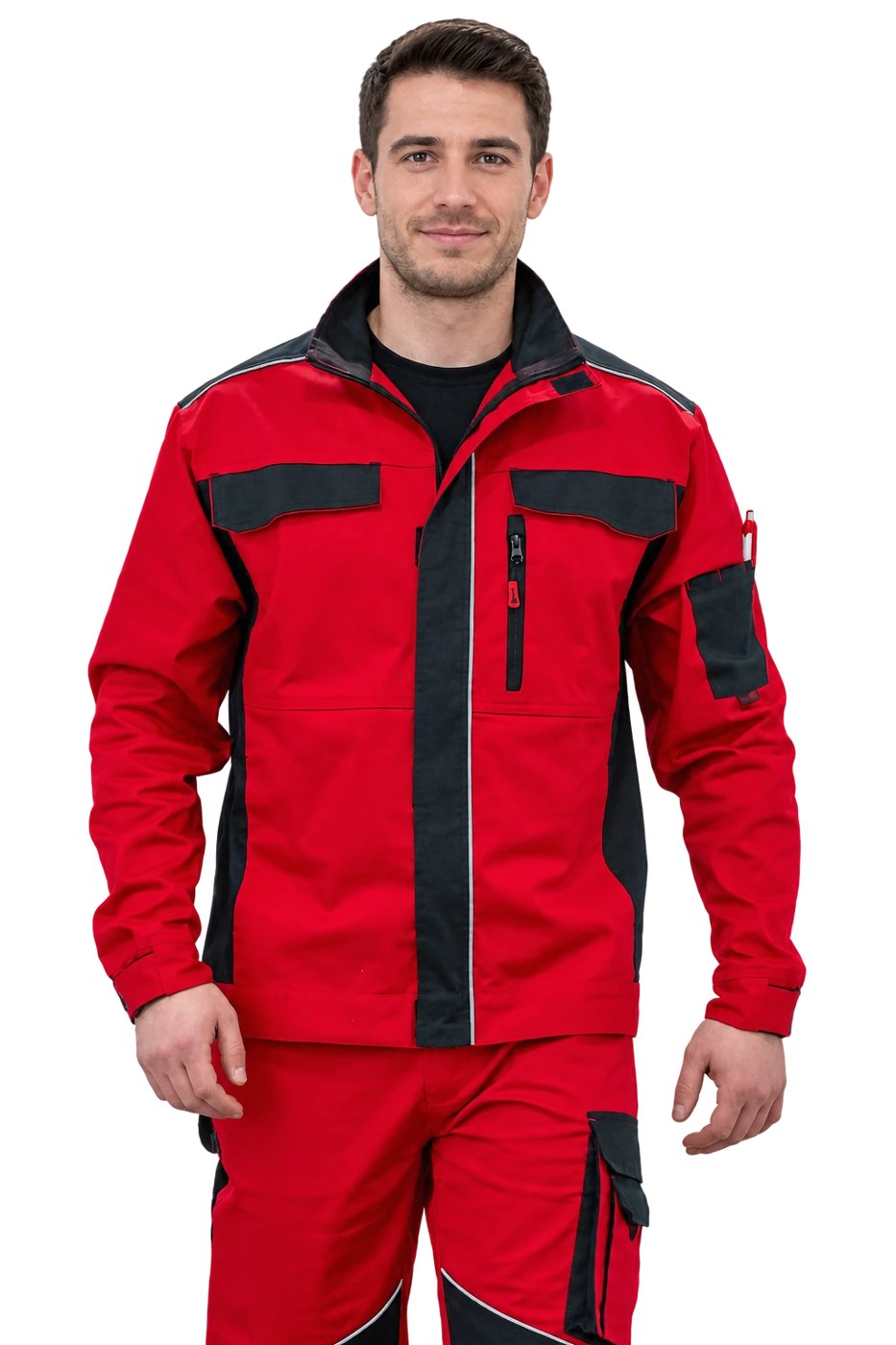 DYNAMIC STRETCH Safety1st Arbeitsjacke, rot/schwarz 3