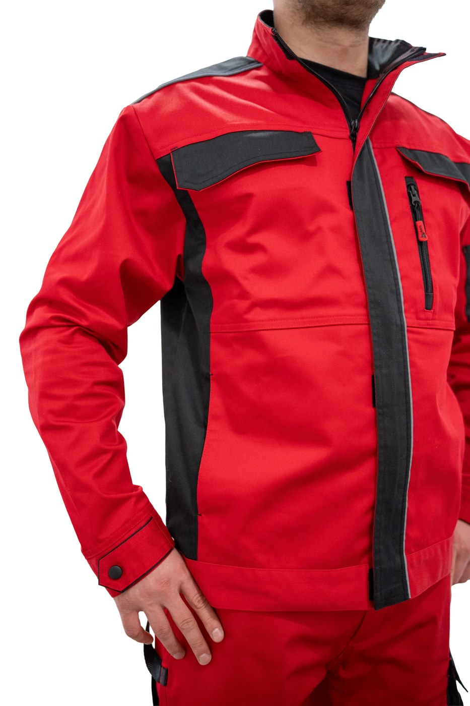 DYNAMIC STRETCH Safety1st Arbeitsjacke, rot/schwarz 4