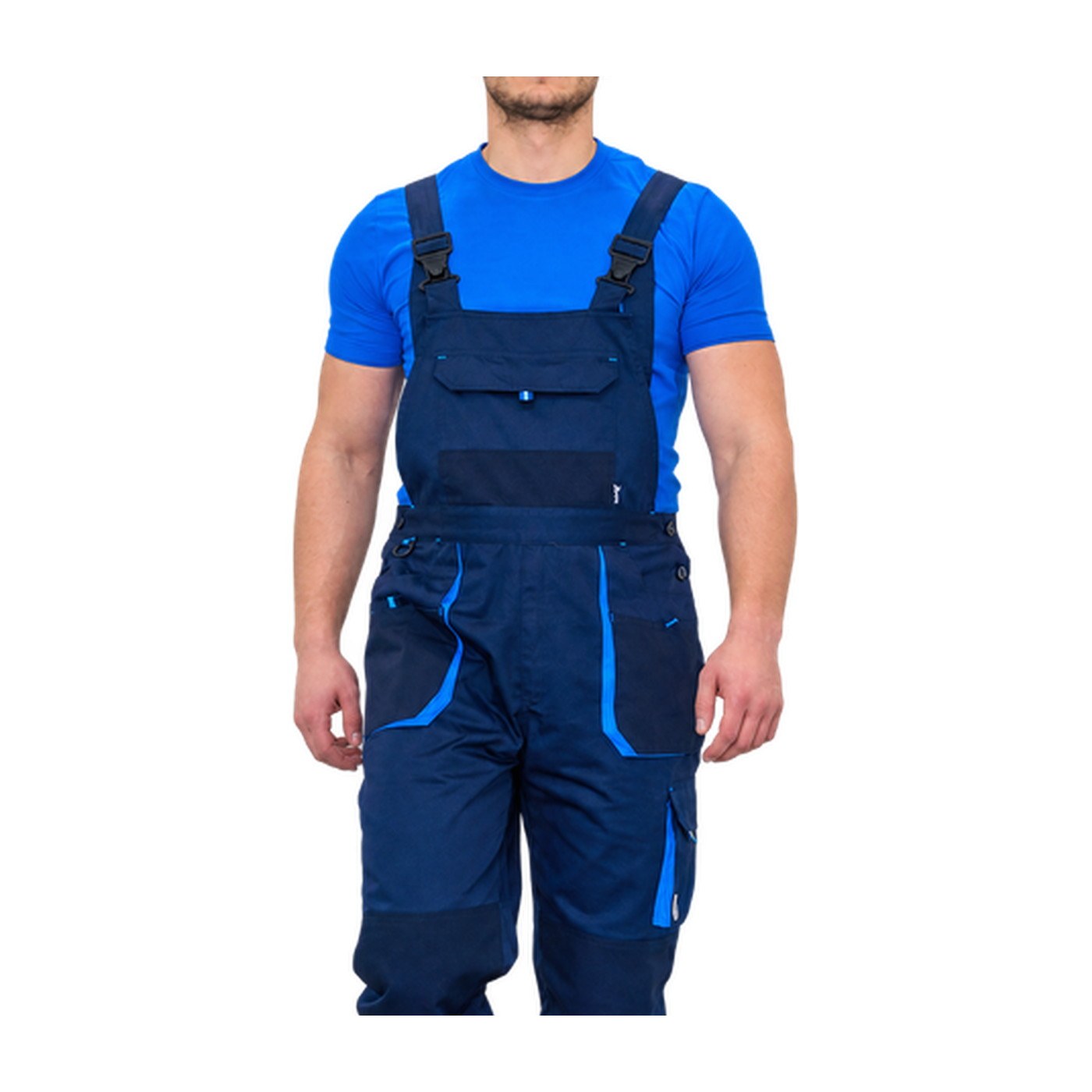 HAMMER EXPERT BLUE delovne hlače z naramnicami, temno modre/azurno modre 2