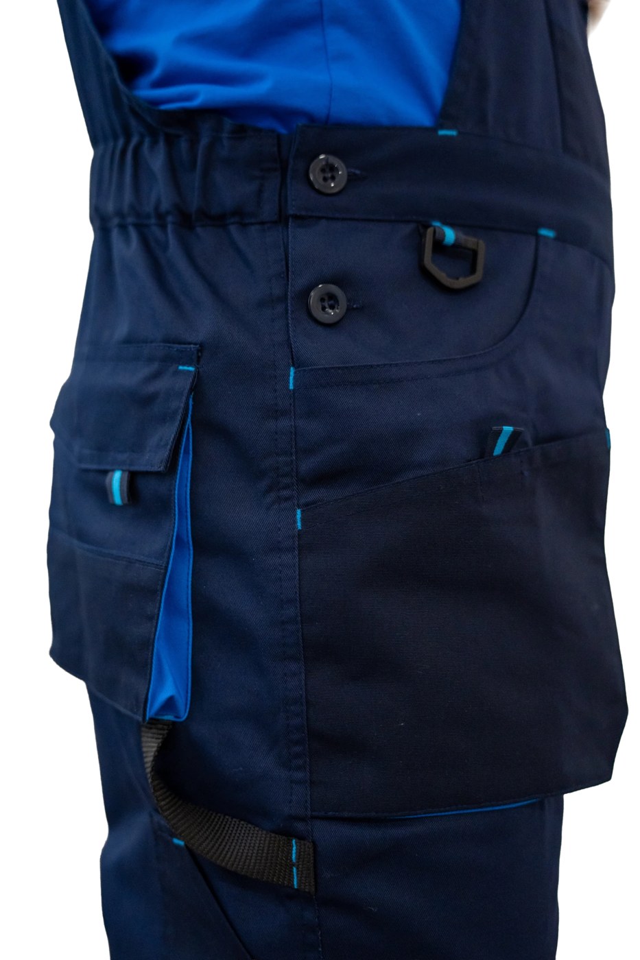 HAMMER EXPERT BLUE delovne hlače z naramnicami, temno modre/azurno modre 4