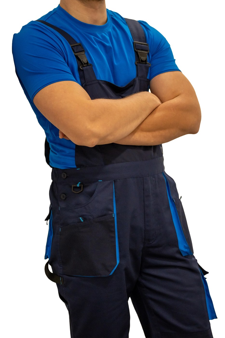HAMMER EXPERT BLUE delovne hlače z naramnicami, temno modre/azurno modre 6