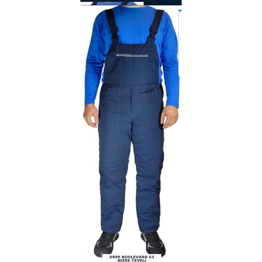 NEW MISTER BLUE PODLOŽENE DELOVNE HLAČE Z OPRSNIKOM